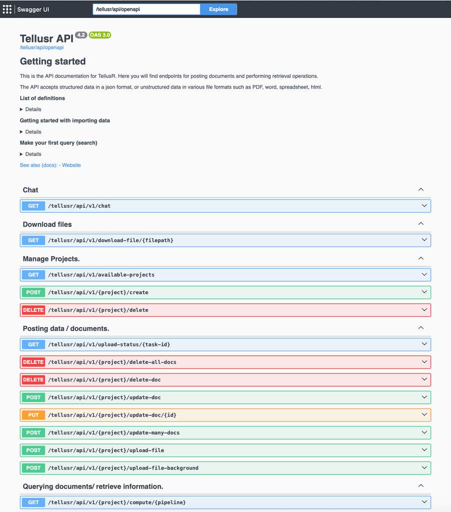 TellusR for utviklere – API og plattformmoduler